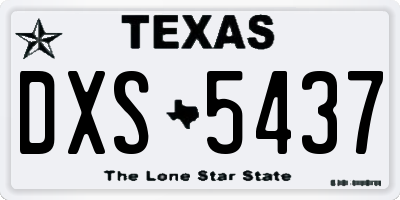 TX license plate DXS5437