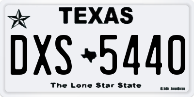 TX license plate DXS5440