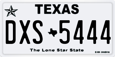 TX license plate DXS5444