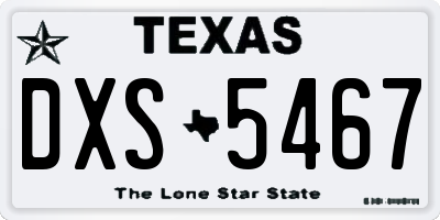 TX license plate DXS5467