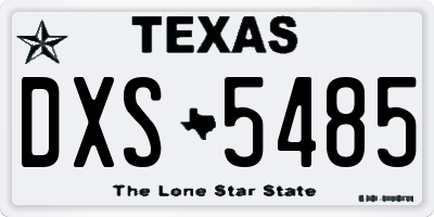 TX license plate DXS5485