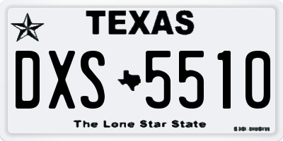 TX license plate DXS5510