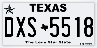 TX license plate DXS5518