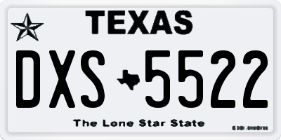 TX license plate DXS5522