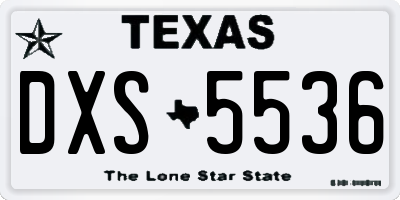TX license plate DXS5536