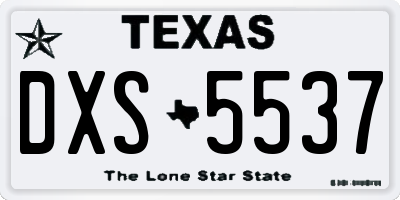 TX license plate DXS5537