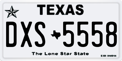 TX license plate DXS5558