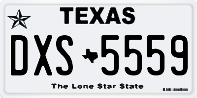 TX license plate DXS5559