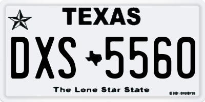TX license plate DXS5560