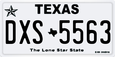 TX license plate DXS5563