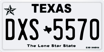 TX license plate DXS5570