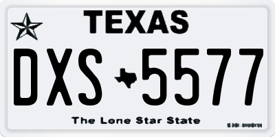 TX license plate DXS5577
