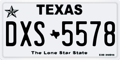 TX license plate DXS5578