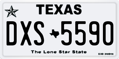 TX license plate DXS5590