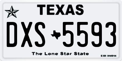 TX license plate DXS5593