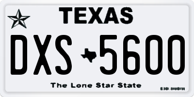 TX license plate DXS5600
