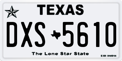 TX license plate DXS5610