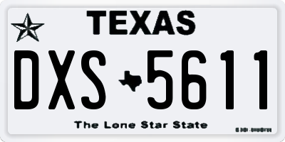 TX license plate DXS5611