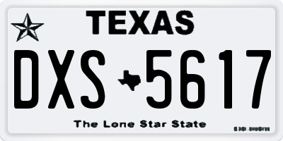 TX license plate DXS5617