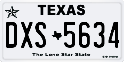 TX license plate DXS5634