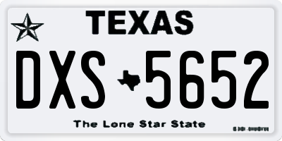 TX license plate DXS5652