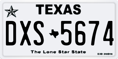 TX license plate DXS5674