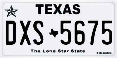 TX license plate DXS5675