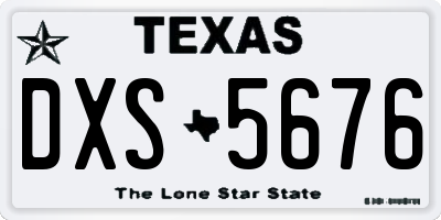 TX license plate DXS5676