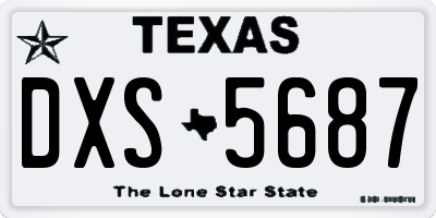 TX license plate DXS5687