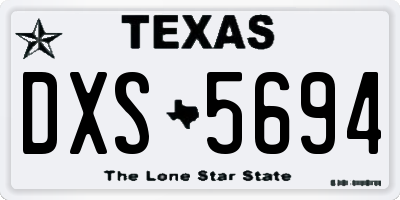 TX license plate DXS5694