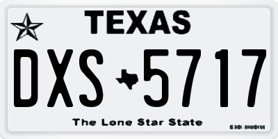 TX license plate DXS5717