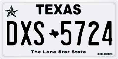 TX license plate DXS5724