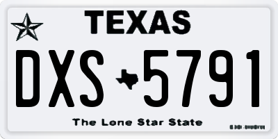 TX license plate DXS5791