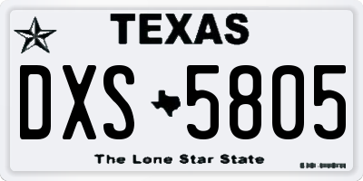 TX license plate DXS5805