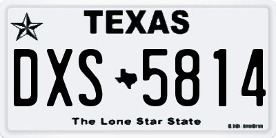 TX license plate DXS5814