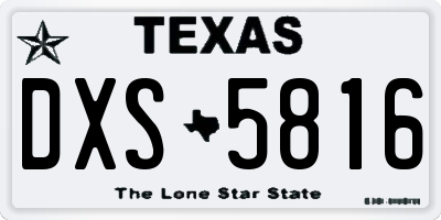 TX license plate DXS5816