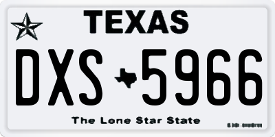 TX license plate DXS5966