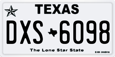 TX license plate DXS6098