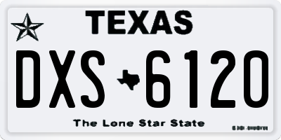 TX license plate DXS6120