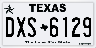 TX license plate DXS6129