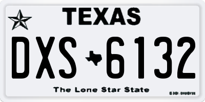TX license plate DXS6132