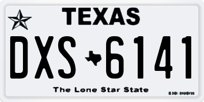TX license plate DXS6141