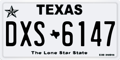 TX license plate DXS6147