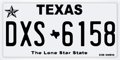 TX license plate DXS6158