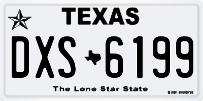 TX license plate DXS6199