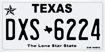TX license plate DXS6224