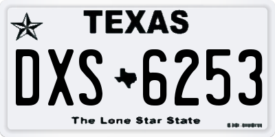 TX license plate DXS6253