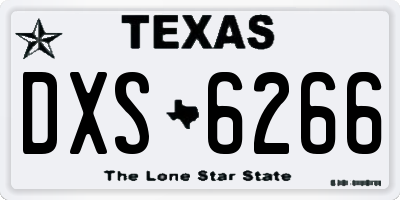 TX license plate DXS6266