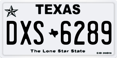 TX license plate DXS6289