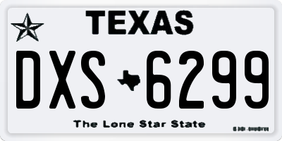 TX license plate DXS6299